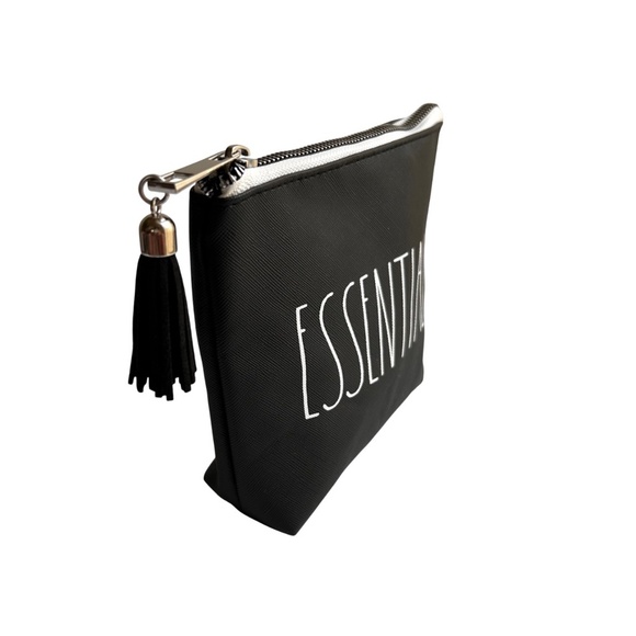 Rae Dunn ESSENTIALS. Small Black Cosmetic Bag NWOT - Picture 2 of 9